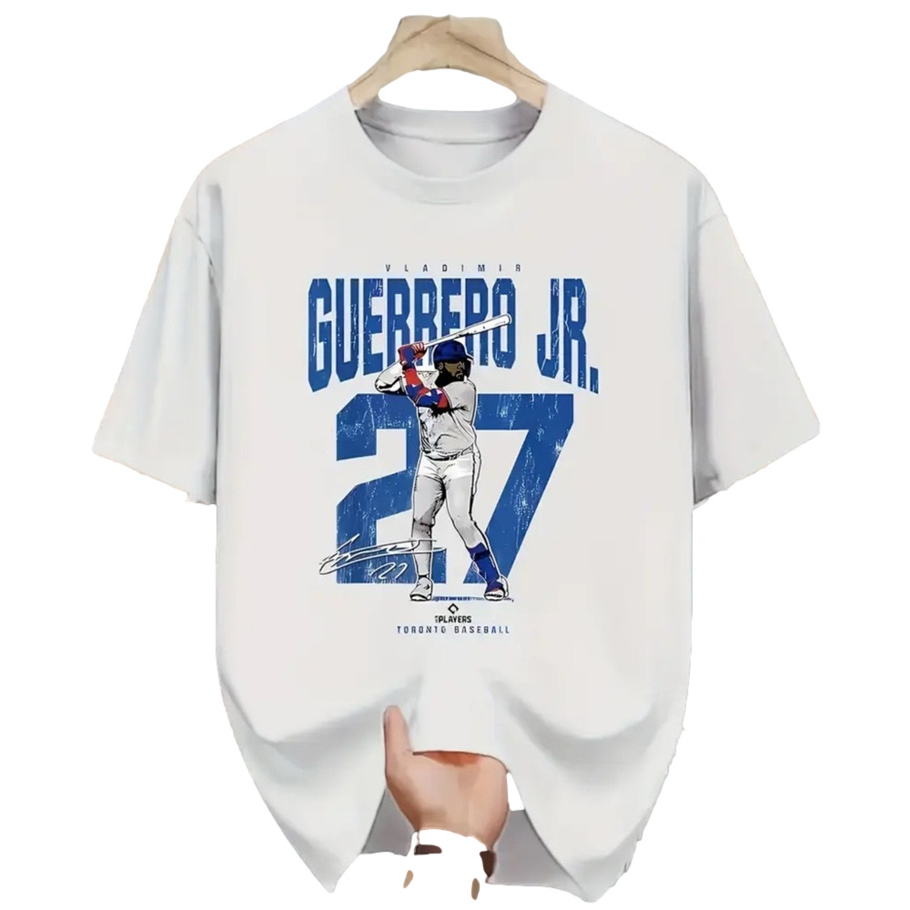 NEW: Guerrero Jr. #27 Toronto Blue Jays Design Baseball Jersey T-Shirt XXL